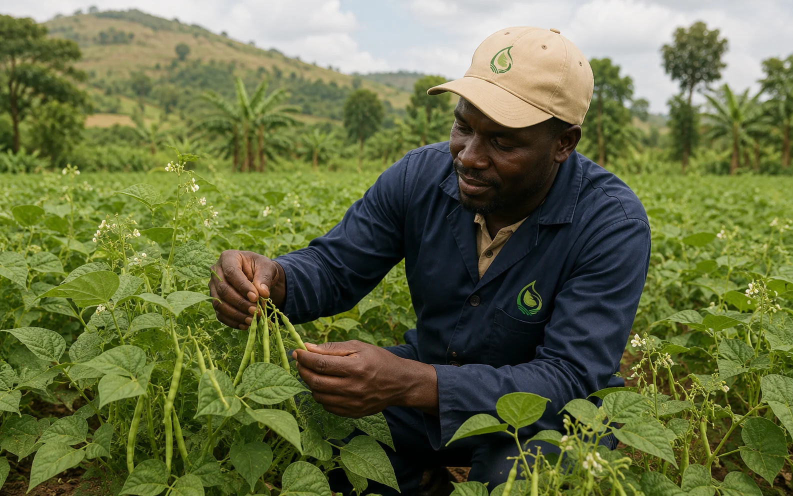 Bean pod field context for Growmate Uganda crop guidance