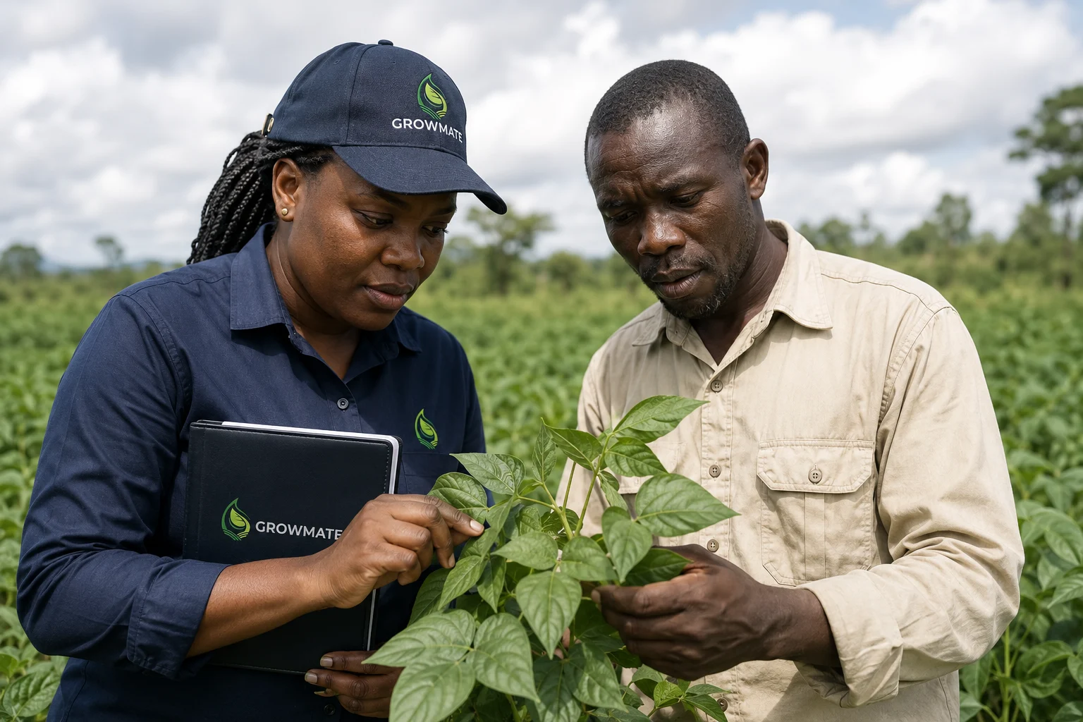 Growmate field support team working with farmers