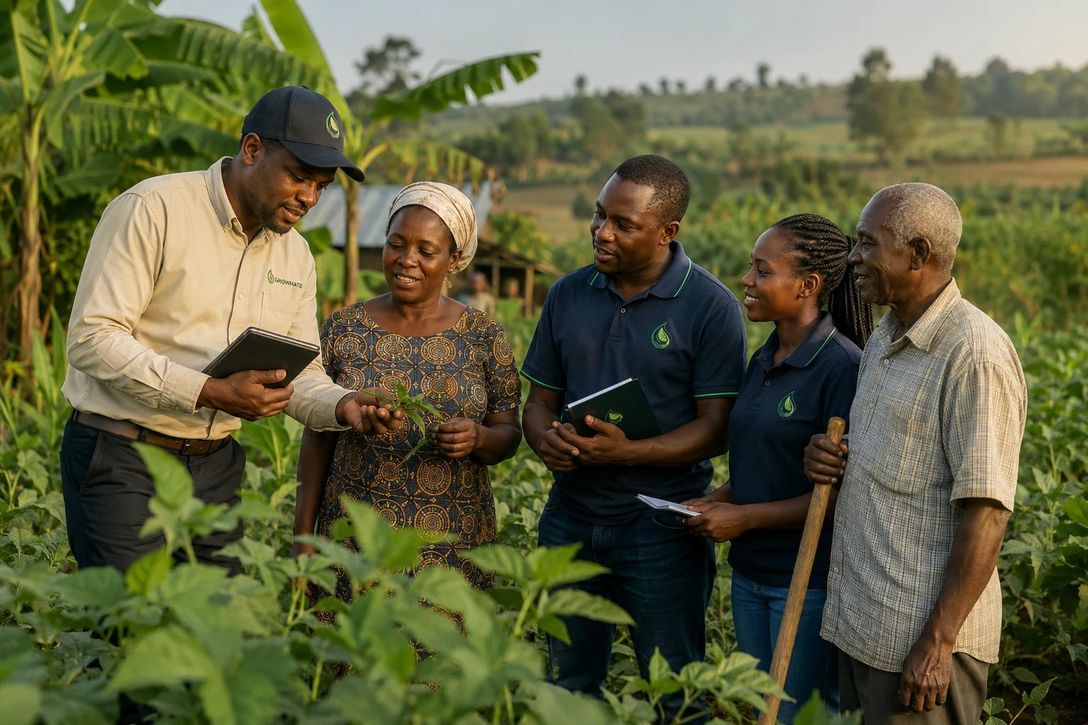 Growmate agricultural team in the field