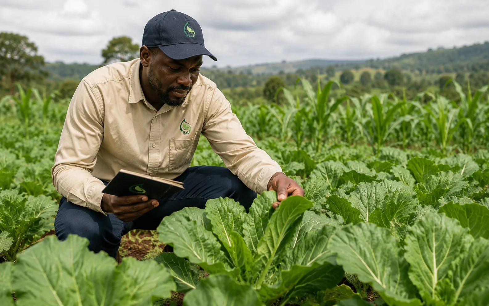 Vegetable field used for Growmate Uganda crop nutrition support